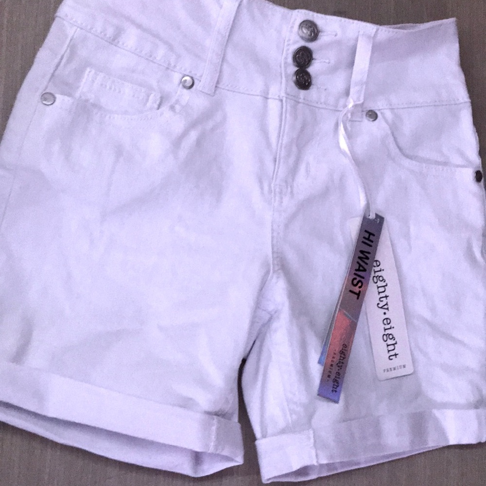White high waisted shorts